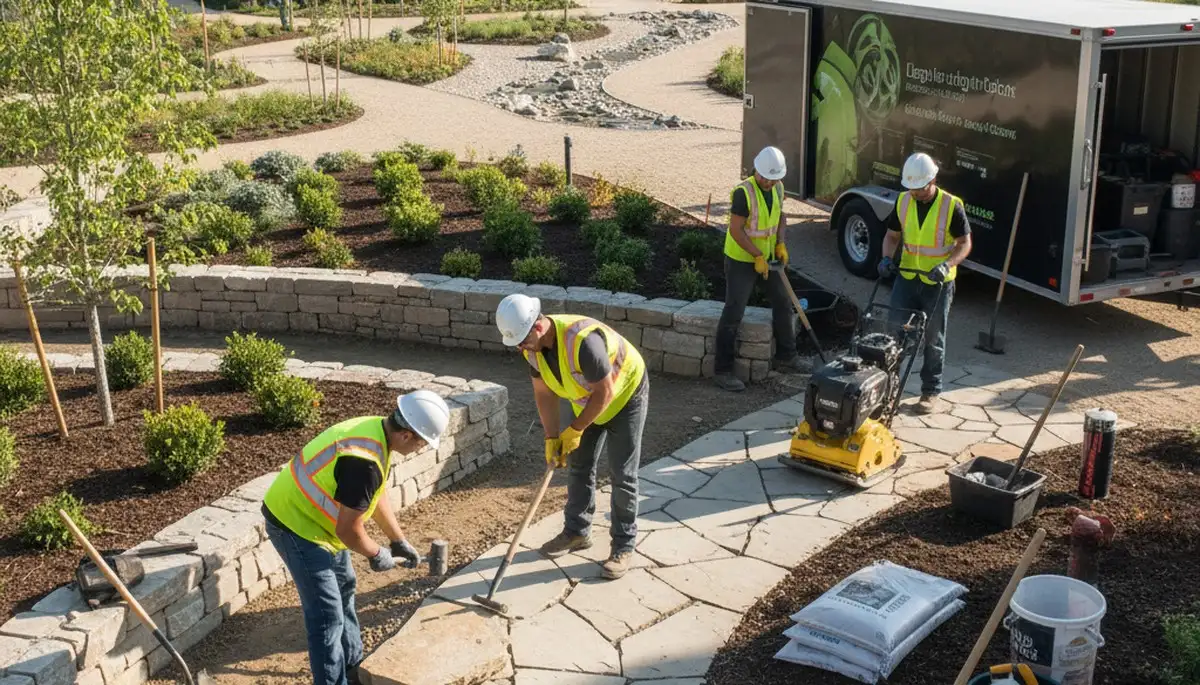 Landscape design for tree-service property in Allentown, PA by Arbor Tree Care