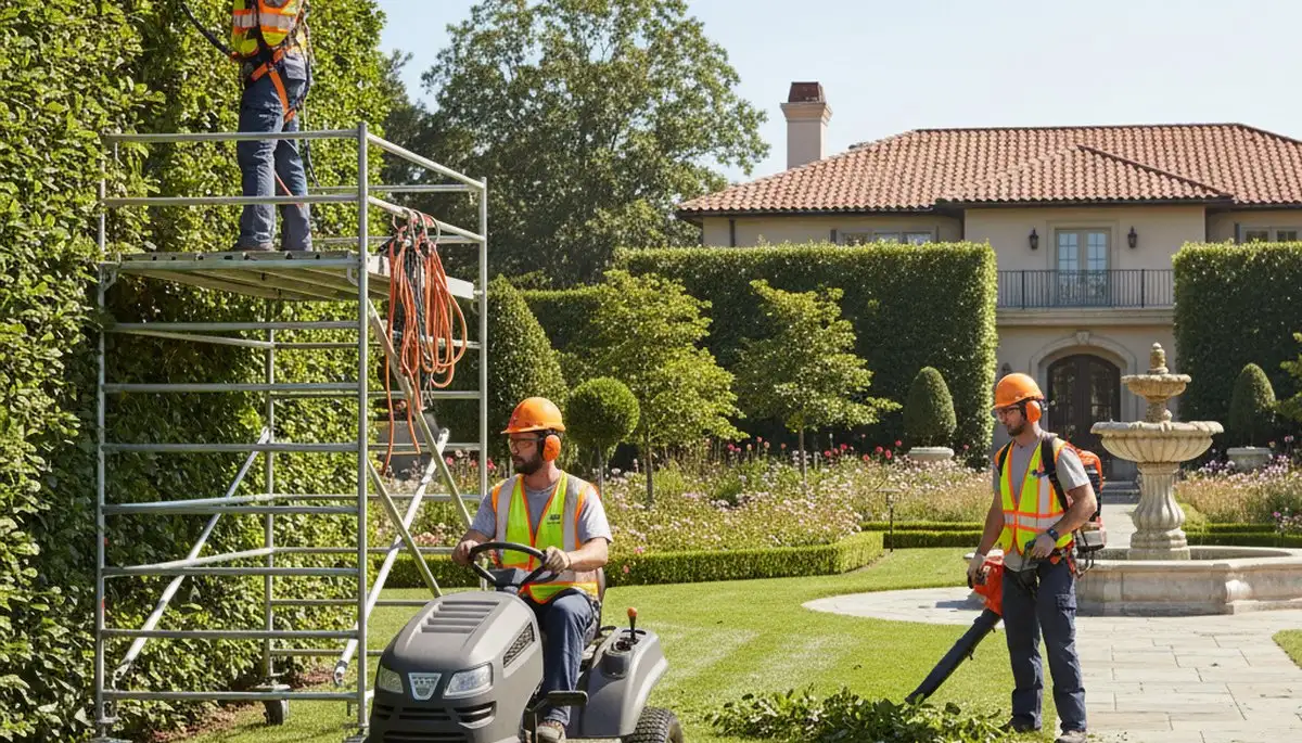 Allentown, PA tree service crew shaping landscaping for a residential property