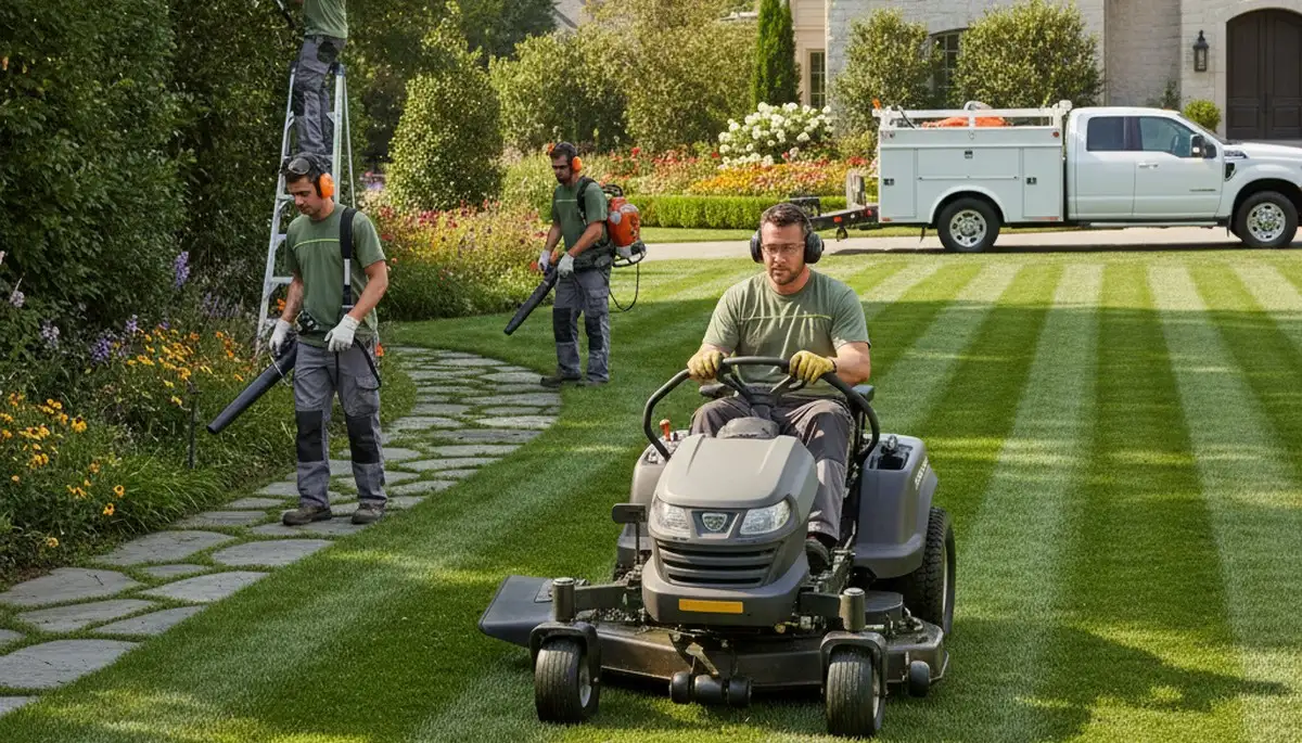 Allentown, PA tree service crew providing lawn care for healthy, well-maintained yards