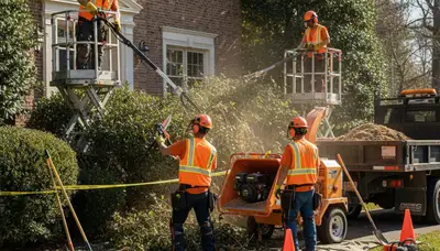 Arbor Tree Care removing overgrown shrubs in Allentown, PA for a clean, clear landscape