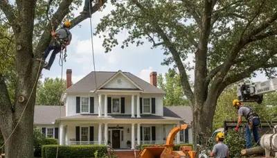 Tree service crew in Allentown, PA handling professional tree care for a local property