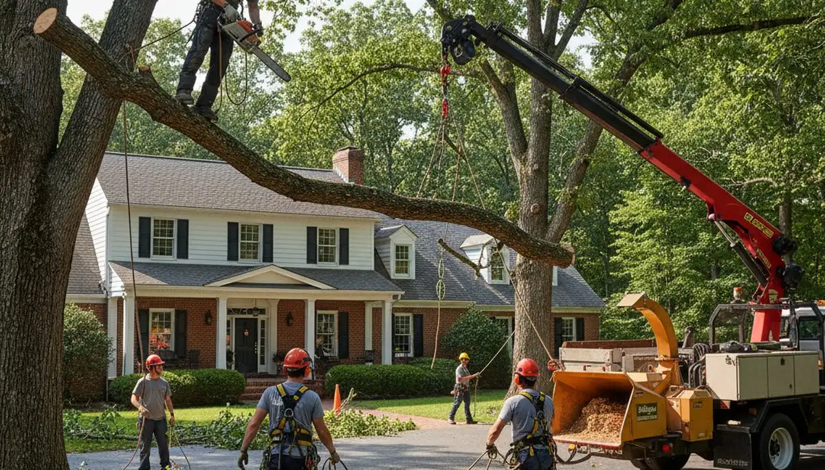 Tree service crew in Allentown, PA providing professional tree removal and trimming services