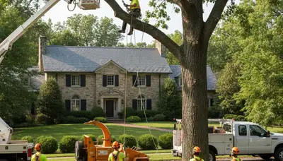 Tree service crew in Allentown, PA providing professional tree removal and trimming assistance