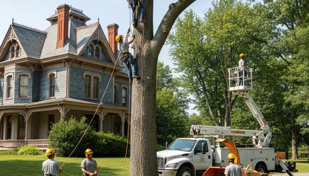 Tree service crew in Allentown, PA performing professional tree trimming and removal