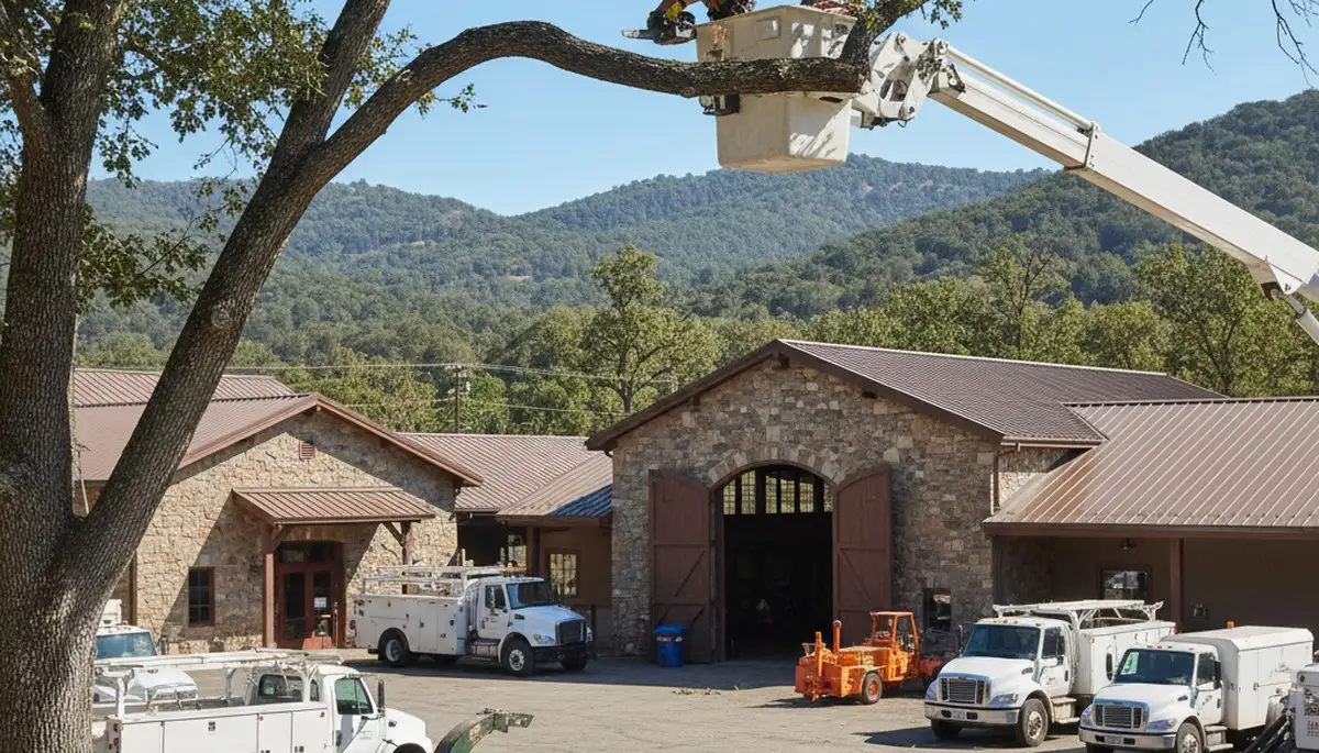 Tree service crew pruning trees in Allentown, PA for safe, professional property care
