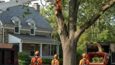 Tree service crew in Allentown, PA providing professional tree care and removal for homeowners