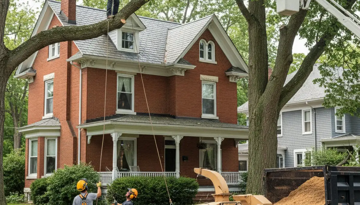 Tree service crew in Allentown, PA handling professional tree care and removal for local properties