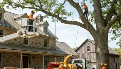 Tree service crew in Allentown, PA performing professional tree trimming and removal