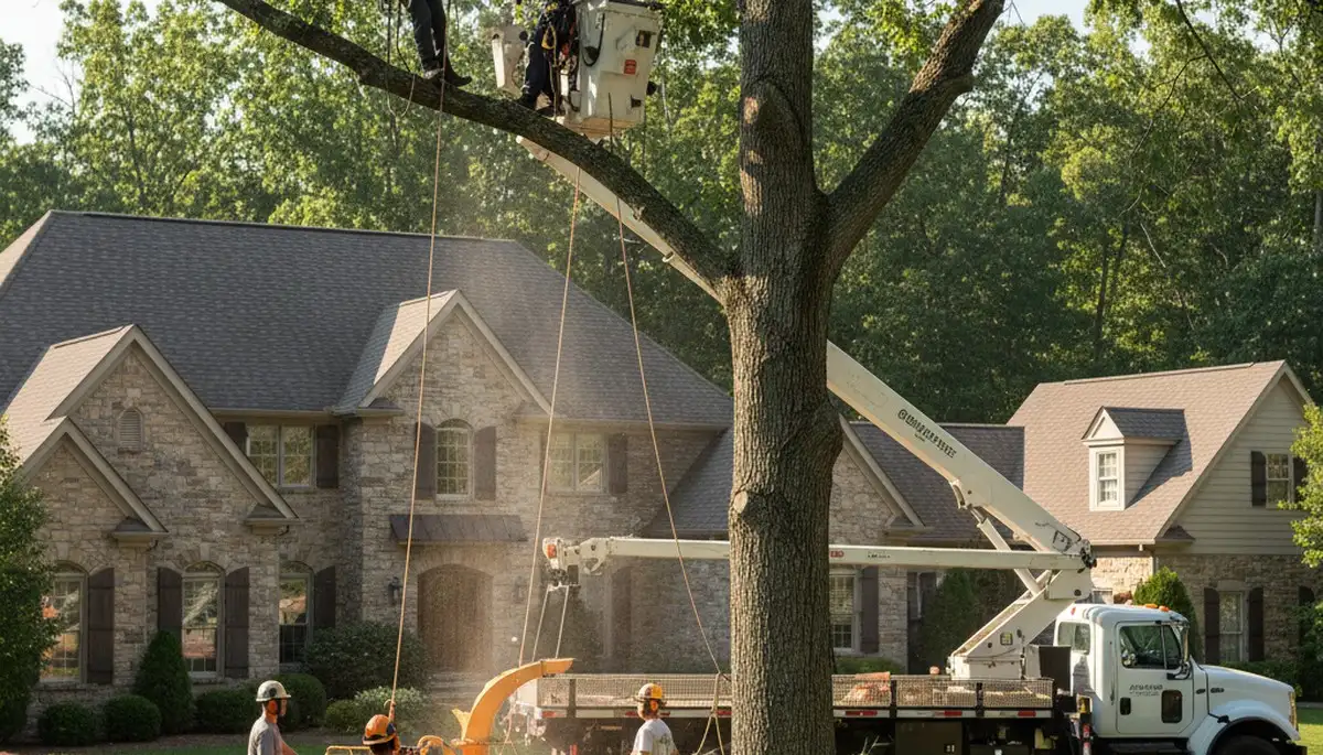 Tree service crew in Allentown, PA providing professional tree care for local properties