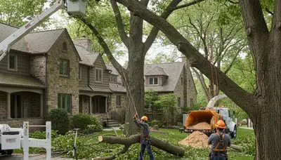 Tree service crew in Allentown, PA providing professional tree care for local properties