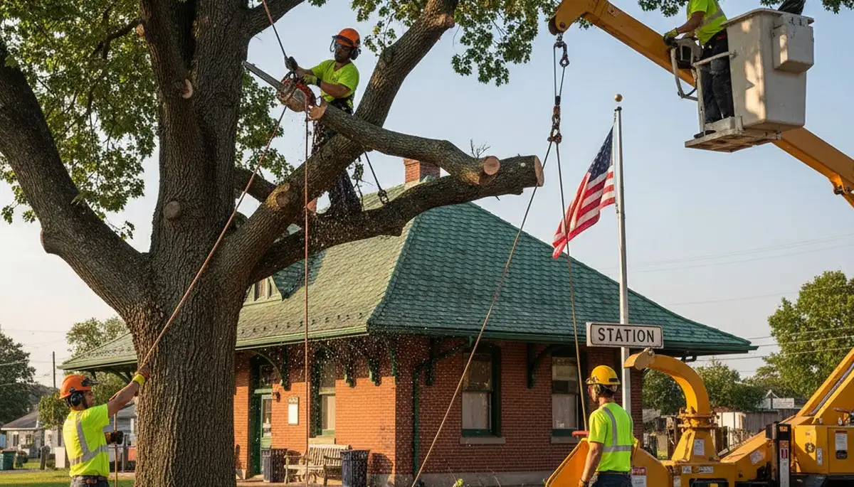 Tree service crew in Allentown, PA providing professional tree removal and trimming services