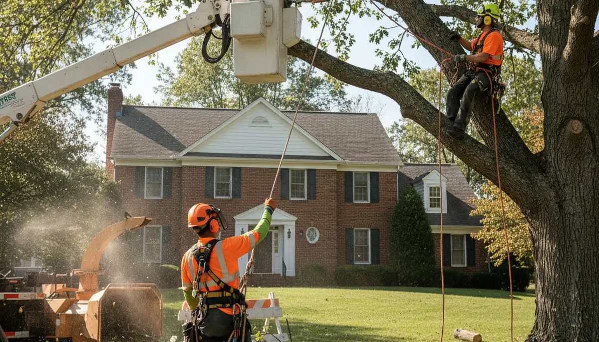 Tree service crew in Allentown, PA providing professional tree removal and pruning services