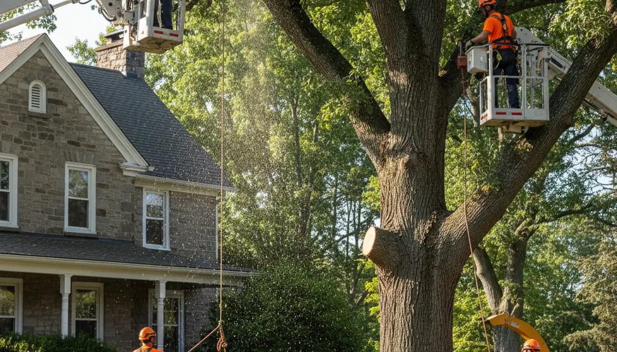 Tree service crew in Allentown, PA providing professional tree removal and trimming services